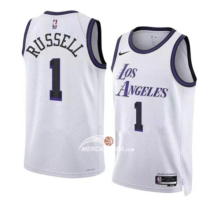 Maglia Los Angeles Lakers D'angelo Russell NO 1 Citta 2022-23 Bianco